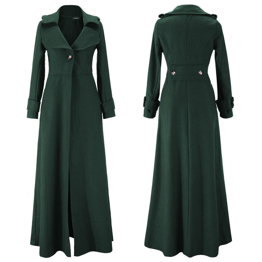 Damen Eleganter Langmantel mit klassischem Revers und modernen Akzenten ModeGeist