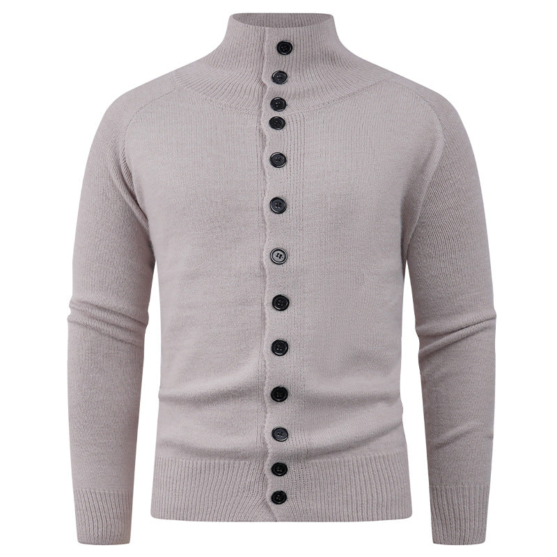 Herren Strickjacke mit modernem Stehkragen und Knopfverschluss ModeGeist