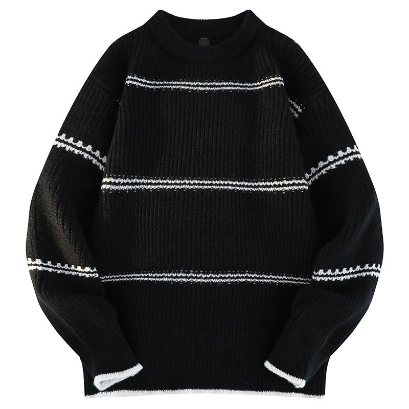 Damen Kuscheliger Strickpullover mit streifendem Design ModeGeist