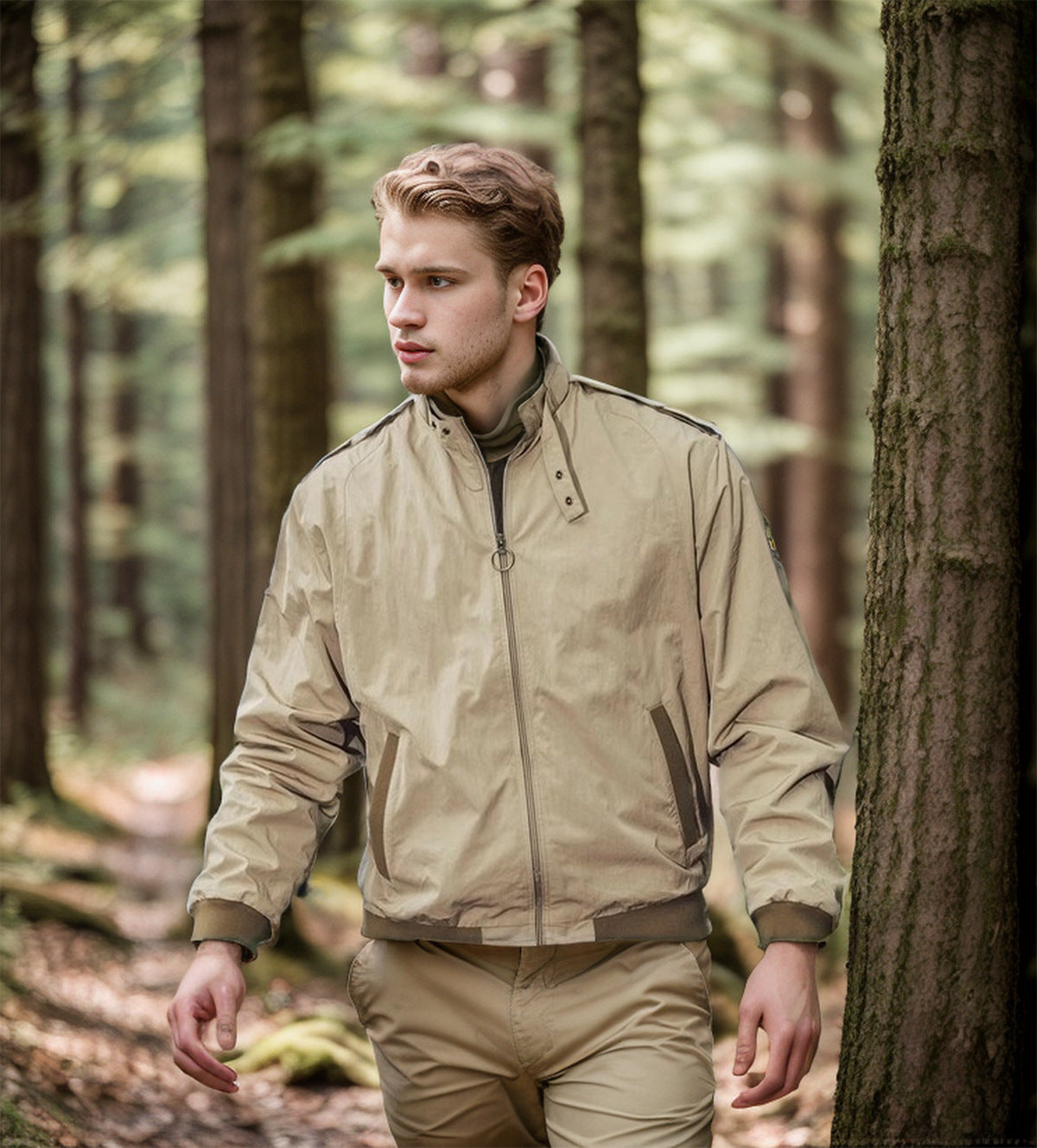 Herren leichte und funktionale Übergangsjacke mit hochschließendem Kragen ModeGeist