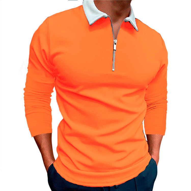 Herren sportlicher Pullover mit 1/4 Reißverschluss und kontrastierendem Kragen ModeGeist