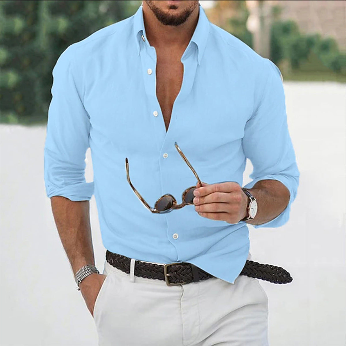 Herren Elegantes Langarmhemd aus hochwertiger Baumwolle ModeGeist