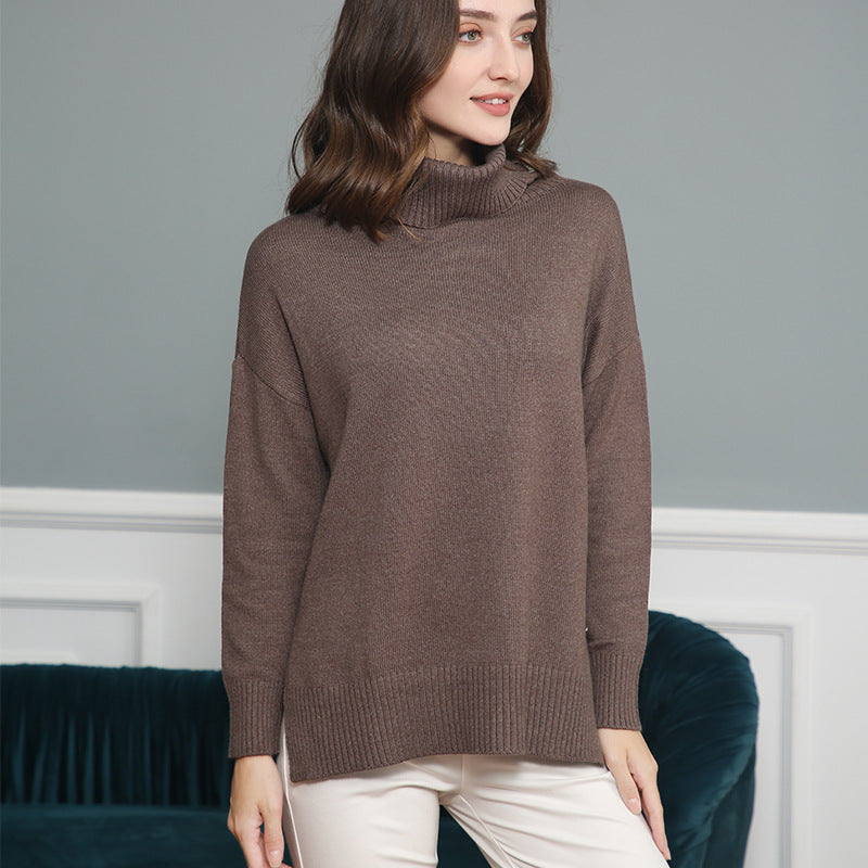 Damen legerer Rollkragenpullover mit praktischem Schnitt ModeGeist
