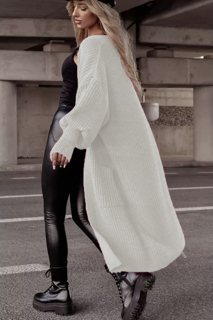 Damen Grobstrickmantel im lässigen Oversized-Stil mit tiefen Taschen ModeGeist