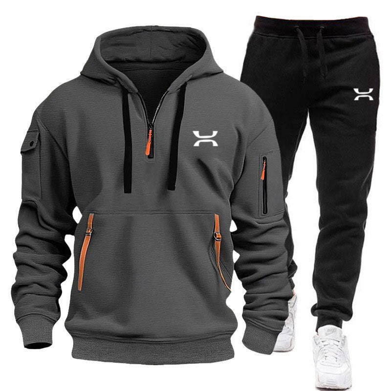 Herren sportliches Hoodie- und Jogginganzug-Set mit funktionalen Taschen und sportlichem Schnitt ModeGeist