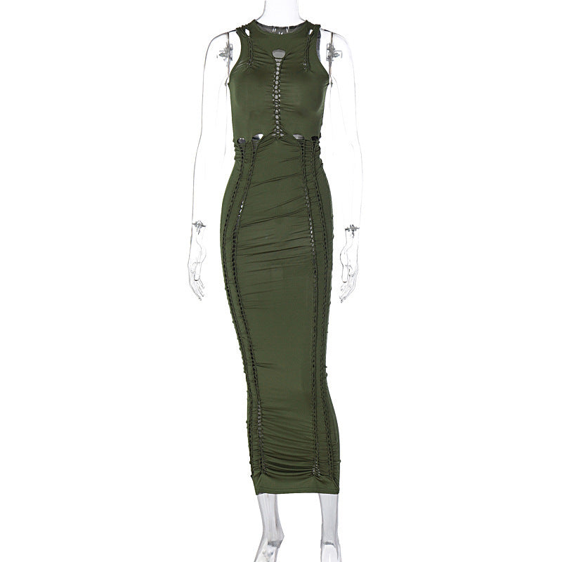 Modernes Maxikleid mit figurbetonter Silhouette und ausgefallenen Cut-outs