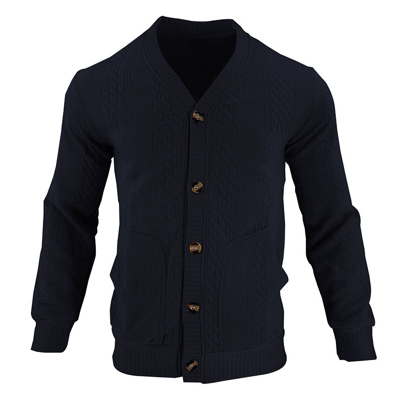 Herren Strickjacke mit hochwertigem Strukturmuster und modernen Knöpfen ModeGeist