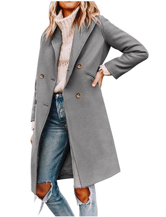 Damen eleganter und zugleich lässiger Mantel mit doppelter Knopfleiste ModeGeist