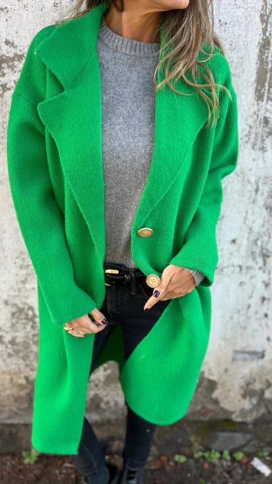 Damen Oversized Wollmantel mit eleganten Details ModeGeist