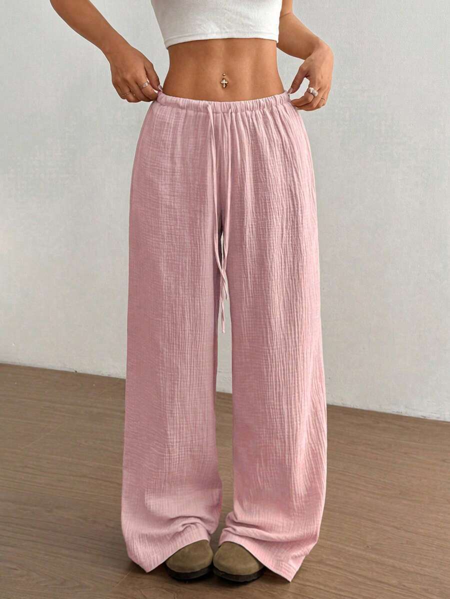 Damen Weite Sommerhose mit elastischem Bund und lockerem Schnitt ModeGeist