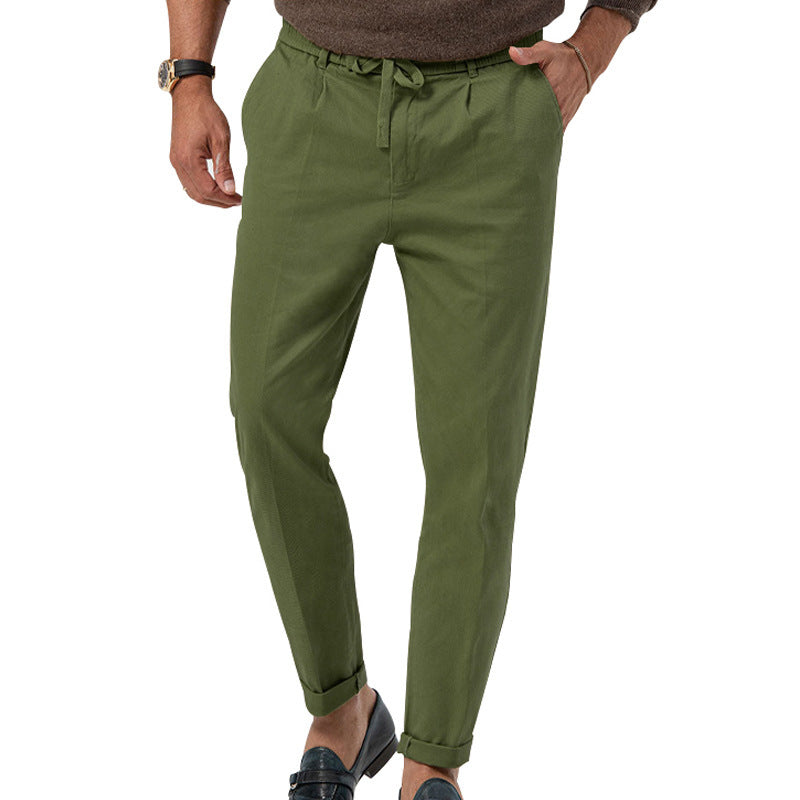 Herren Elegante Leinenhose mit elastischem Bund und praktischen Taschen ModeGeist