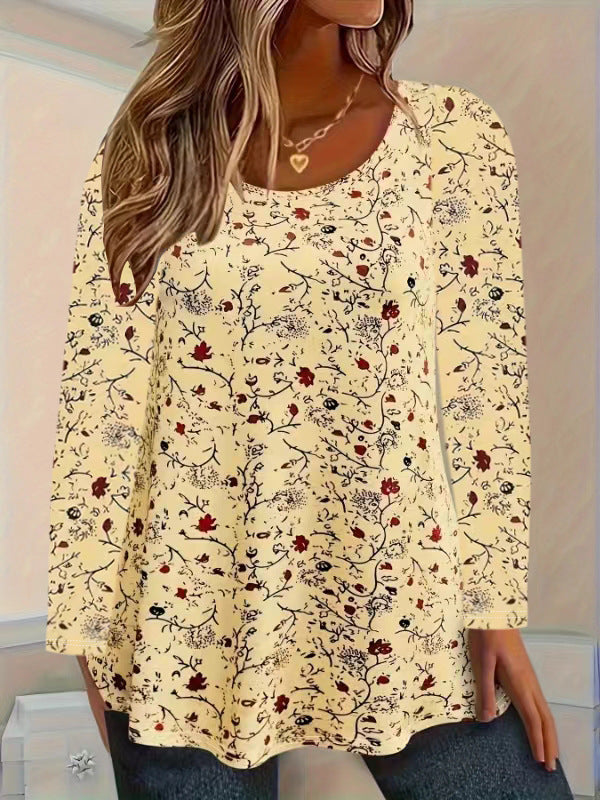 Damen Blusenshirt mit floralen Akzenten und lockerer Passform ModeGeist