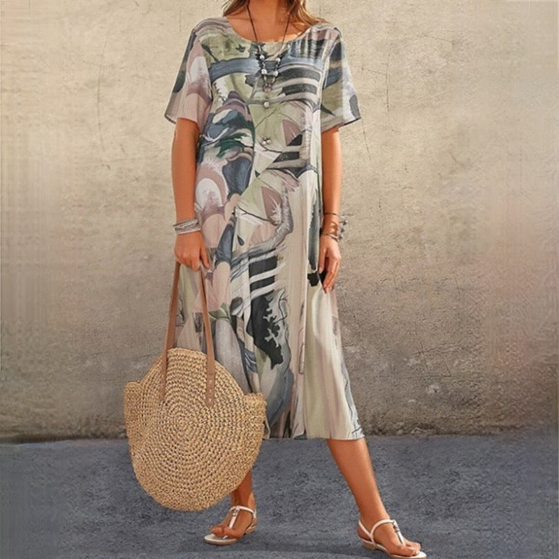 Sarah: Geometrisches Sommerkleid