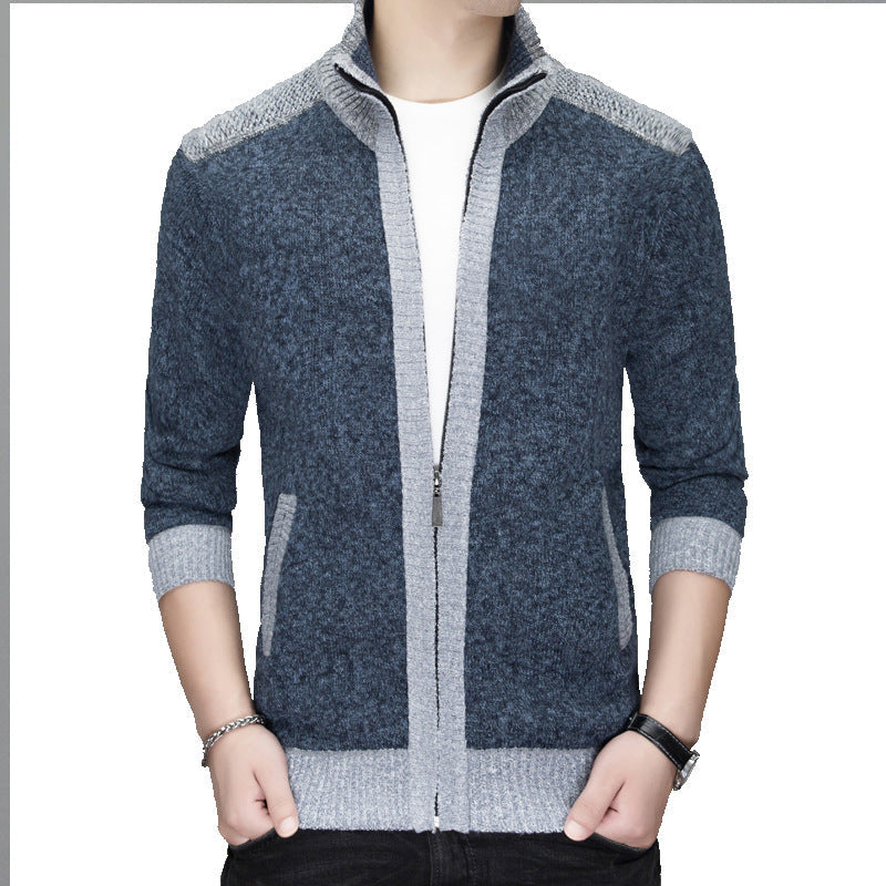 Herren Strickjacke mit modischem Zipper und hochgeschlossenem Kragen ModeGeist