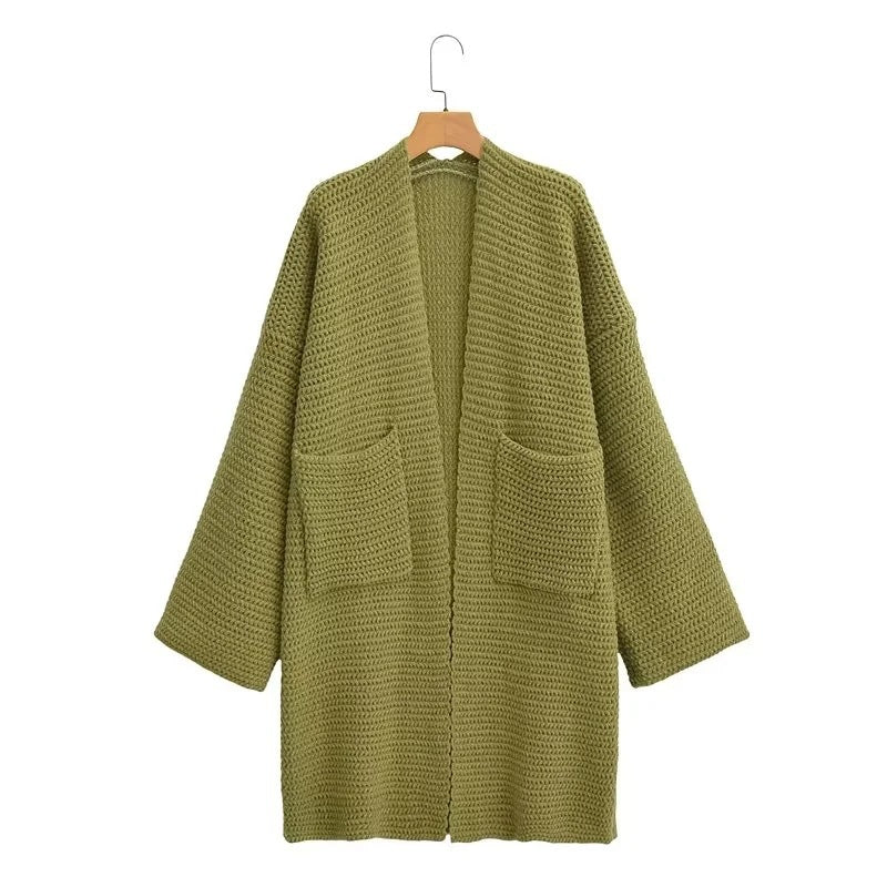 Damen Strickmantel mit Taschen ModeGeist