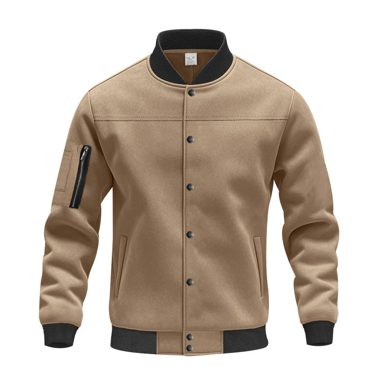 Herren modische Collegejacke mit praktischen Reißverschlusstaschen und elastischen Bündchen ModeGeist