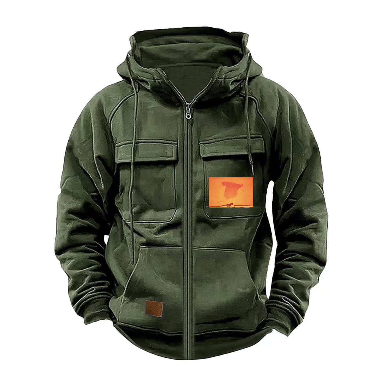 Herren multifunktionale Kapuzenjacke mit praktischen Taschen ModeGeist