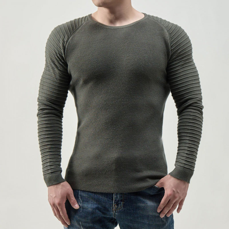 Herren Langärmliges T-Shirt mit modernen Rippstrukturen und körperbetonter Passform ModeGeist