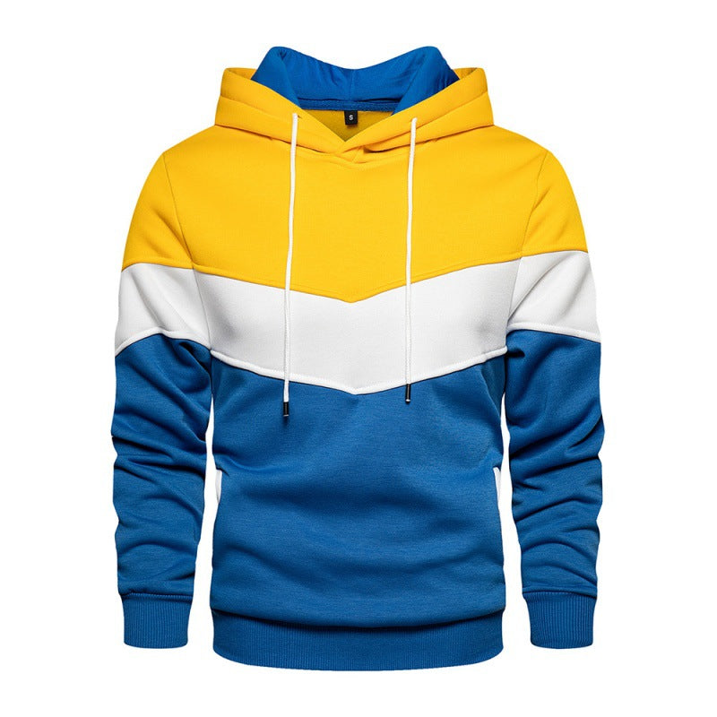 Herren Kapuzenpullover mit kontrastierenden Farbblöcken und weichem Innenfutter ModeGeist