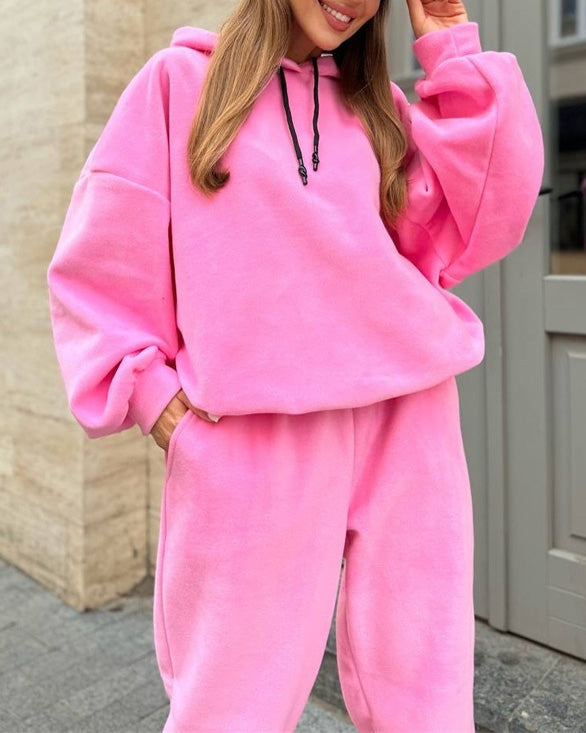 ModeGeist | Crew Polar Fleece Kapuzenpullover und Jogginghose Zweiteiliges Satz