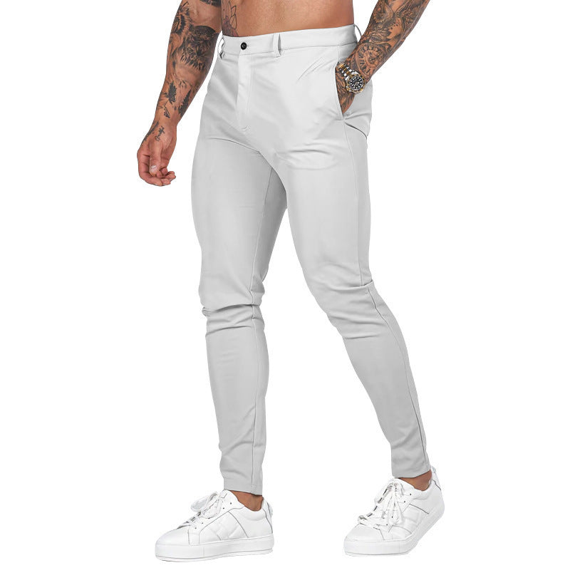 Herren elegante Slim-Fit Chinohose mit elastischem Bund und praktischen Taschen ModeGeist