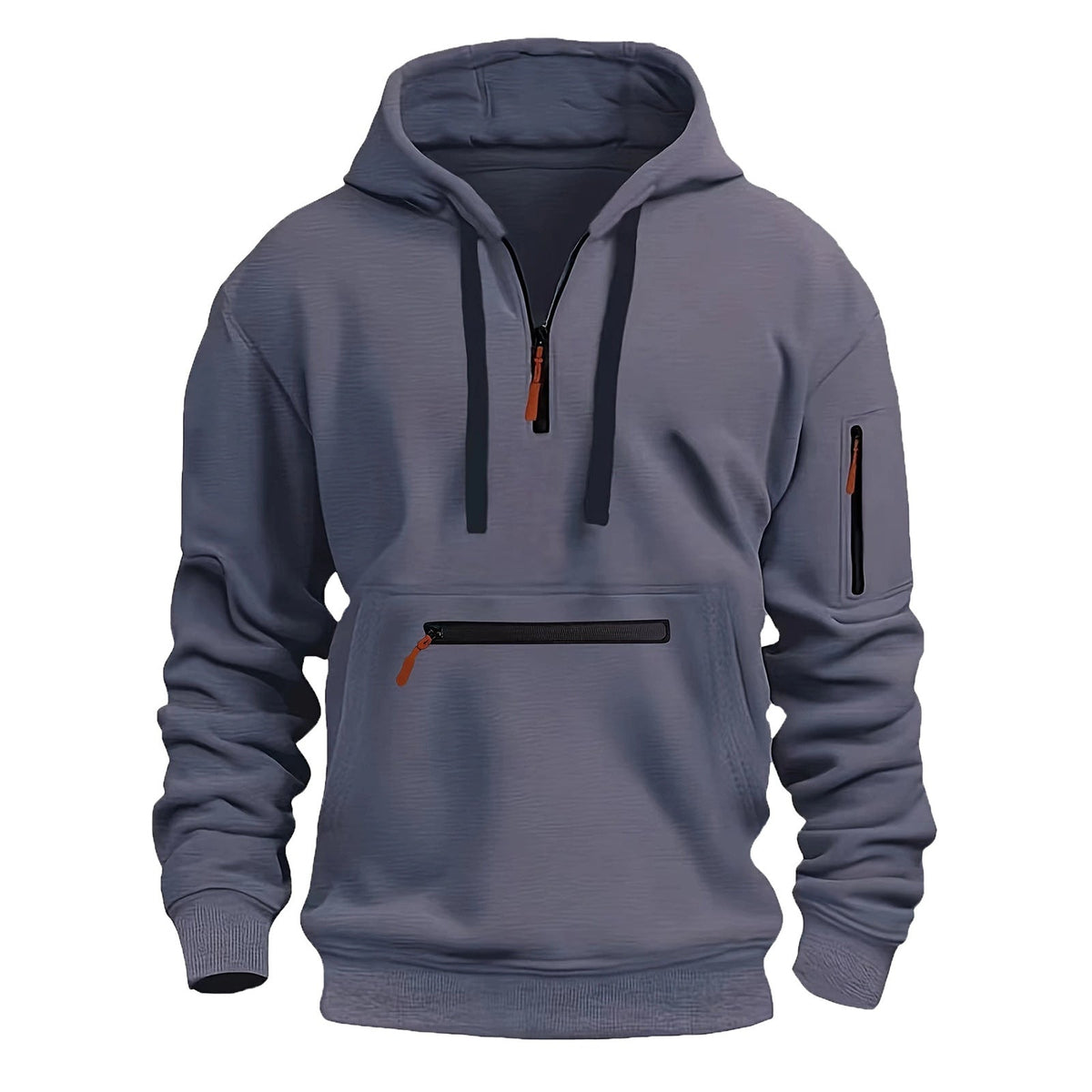 Herren praktischer Zip-Hoodie mit reflektierenden Details und verschiedenen Taschen ModeGeist