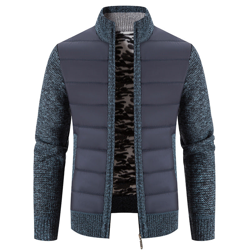 Herren gesteppte Jacke mit modischem Strickarm ModeGeist