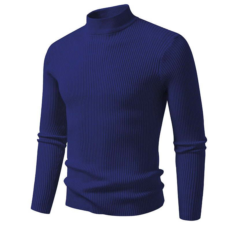 Herren Rollkragenpullover aus hochwertiger Stretch-Wolle mit Rippstruktur ModeGeist