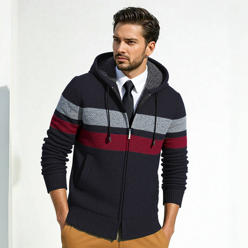 Herren Strickjacke mit Kapuze und modischem Zipper ModeGeist