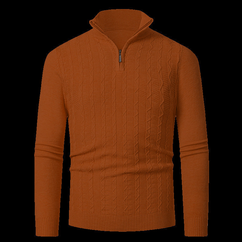 Herren Strickpullover mit modernem Kragen und Reißverschluss ModeGeist