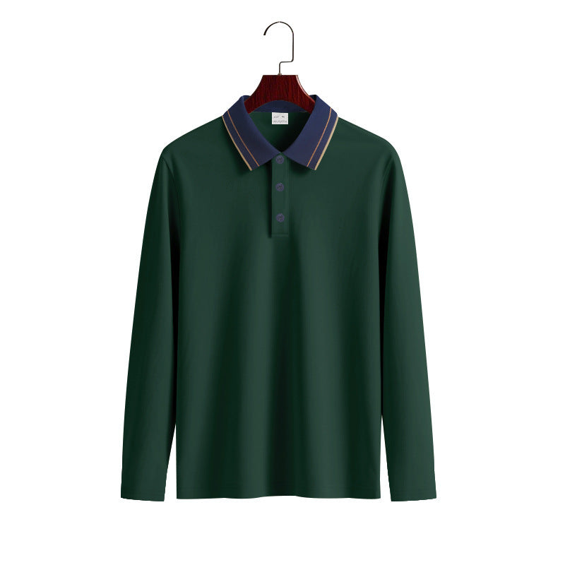 Herren Langarm-Poloshirt aus weichem Baumwollmix mit strukturiertem Kragen ModeGeist