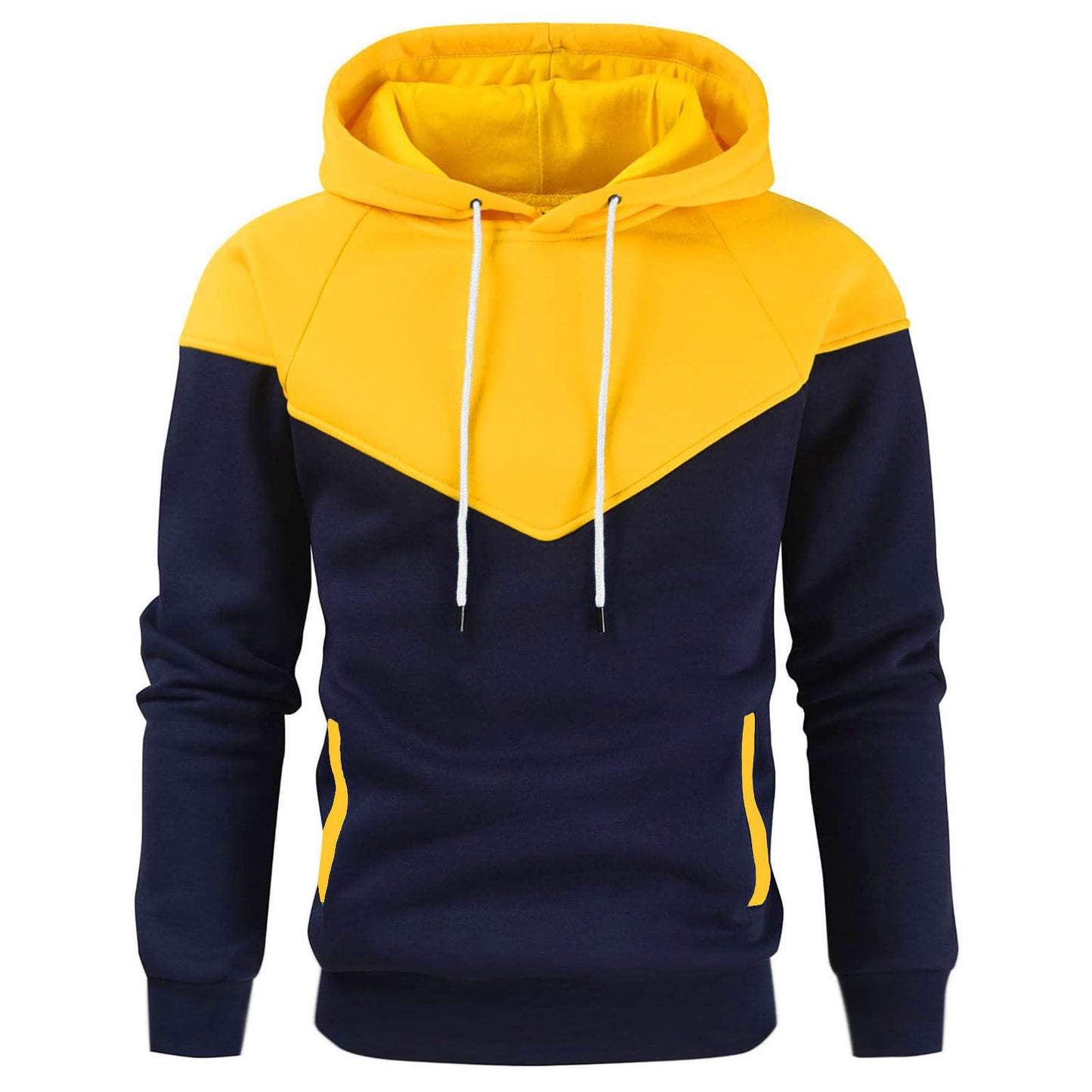 Herren modischer Hoodie mit innovativem Patchwork-Design ModeGeist