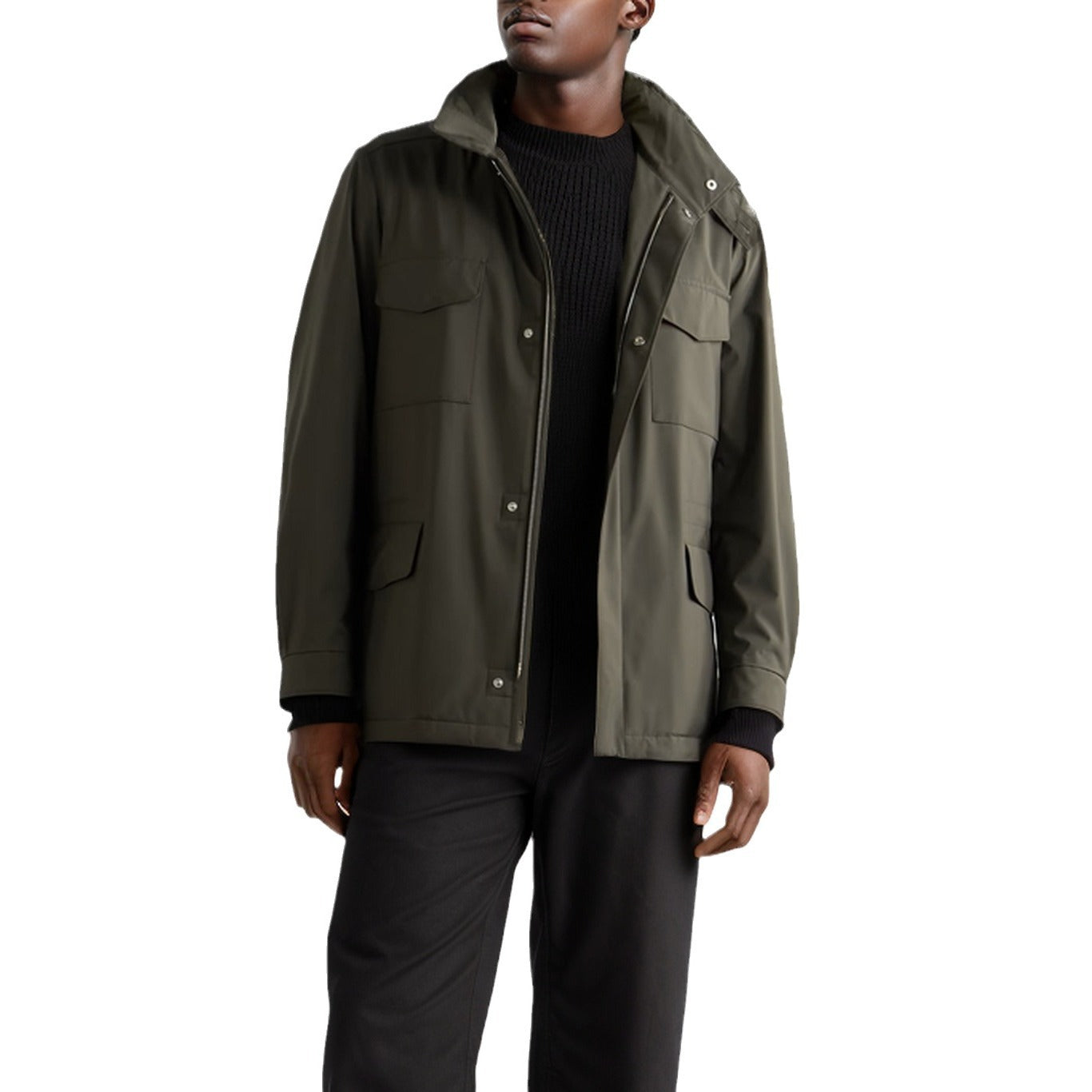 Herren vielseitige Utility-Jacke mit hohen Kragen und praktischen Taschen ModeGeist