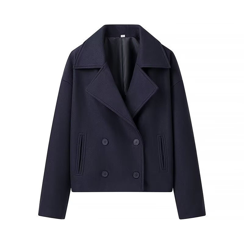 Damen Modische Doppelreiher-Wolljacke ModeGeist