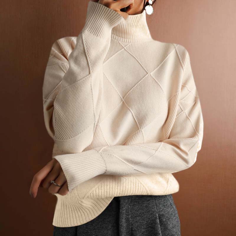 ModeGeist | Einfarbiger Klassischer Strickpullover Für Damen