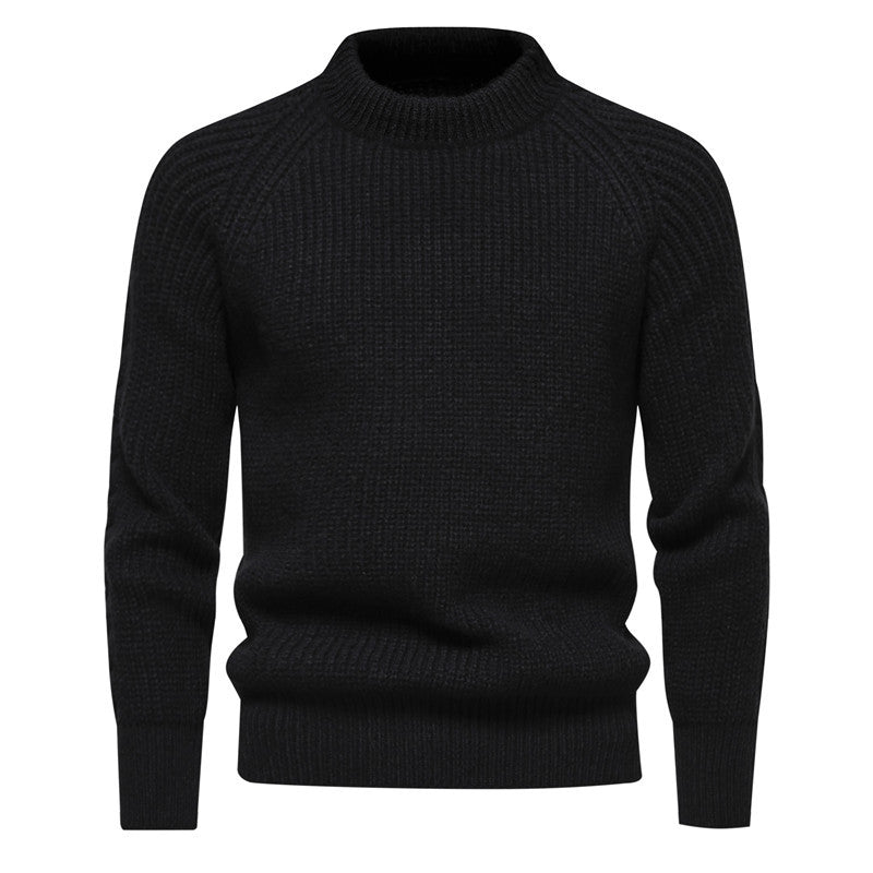 Herren Grobstrickpullover mit hohem Kragen und zeitlosem Design ModeGeist