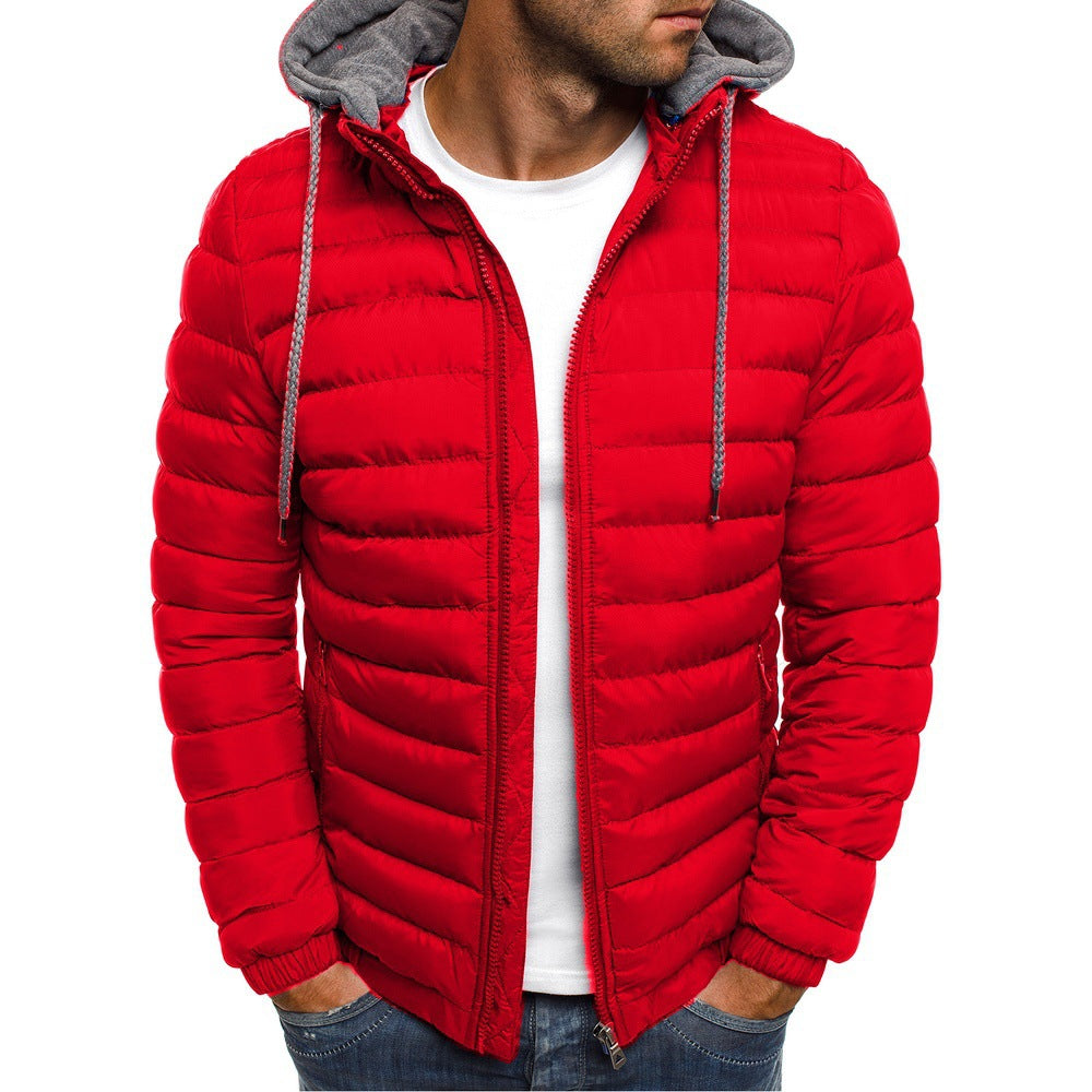 Herren leichtgewichtige Steppjacke mit Kapuze und hochabschließendem Kragen ModeGeist