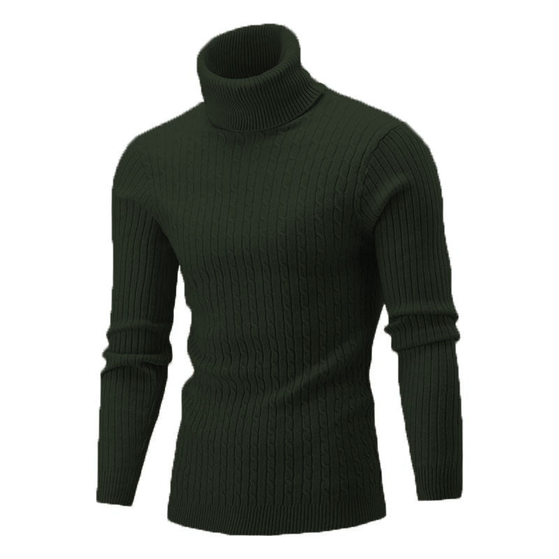 Herren gemütlicher Rollkragenpullover aus feinem Rippstrick ModeGeist