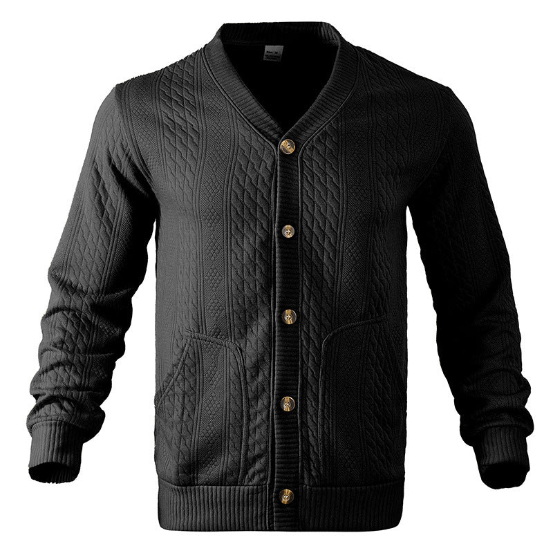 Herren Strickjacke mit hochwertigem Strukturmuster und modernen Knöpfen ModeGeist