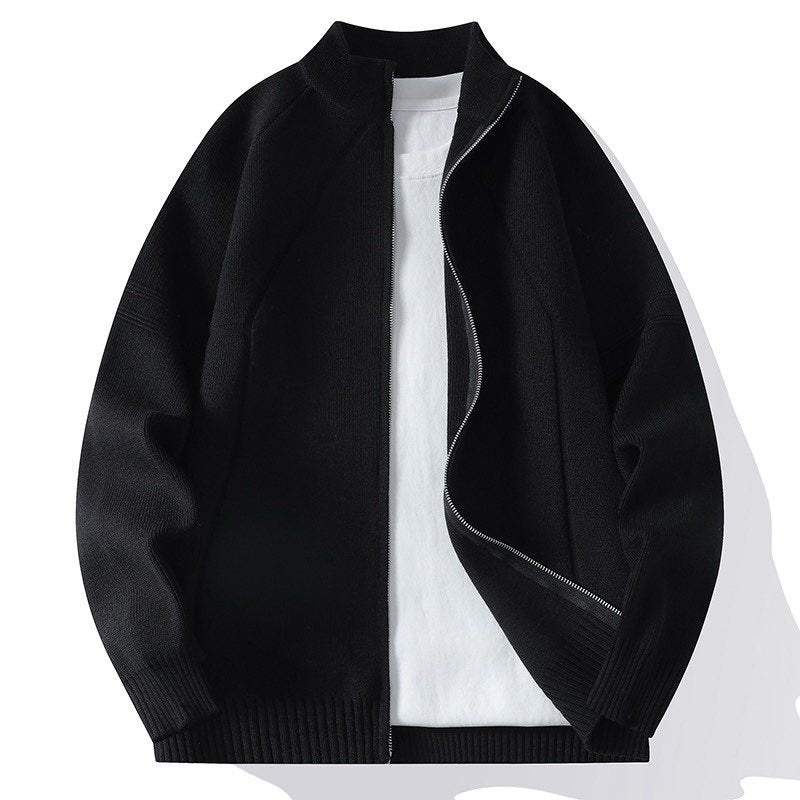 Damen lässige Jacke mit hohem Kragen und durchgehendem Reißverschluss ModeGeist
