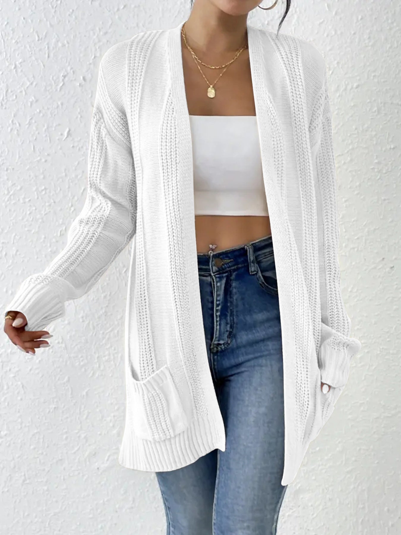 Damen Strickjacke mit Taschen ModeGeist