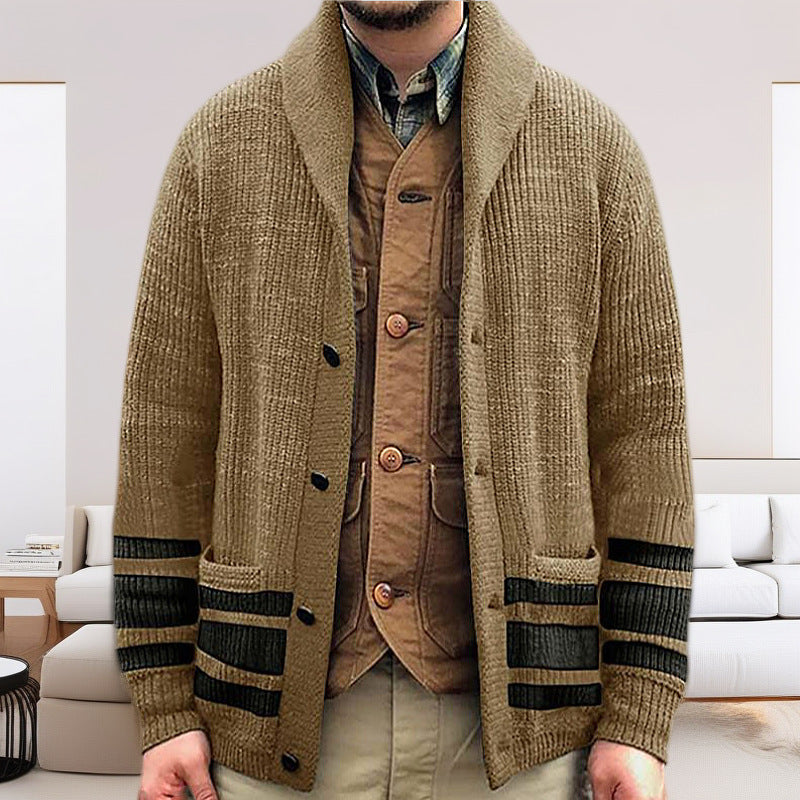 Herren Strickjacke mit modernem Waffelmuster und praktischen Taschen ModeGeist
