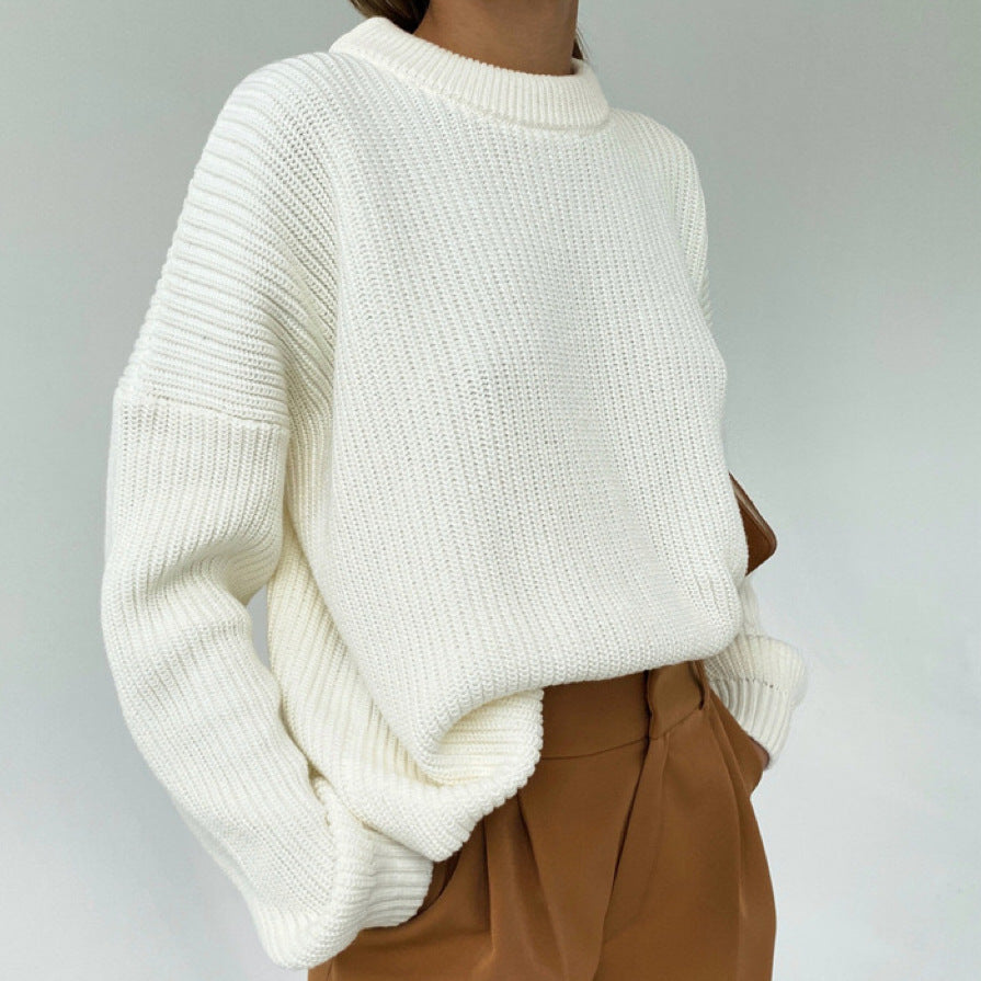 Damen Oversized Strickpullover mit strukturiertem Muster ModeGeist