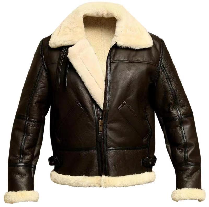 Herren Lammlederjacke mit weichem Teddyfutter ModeGeist