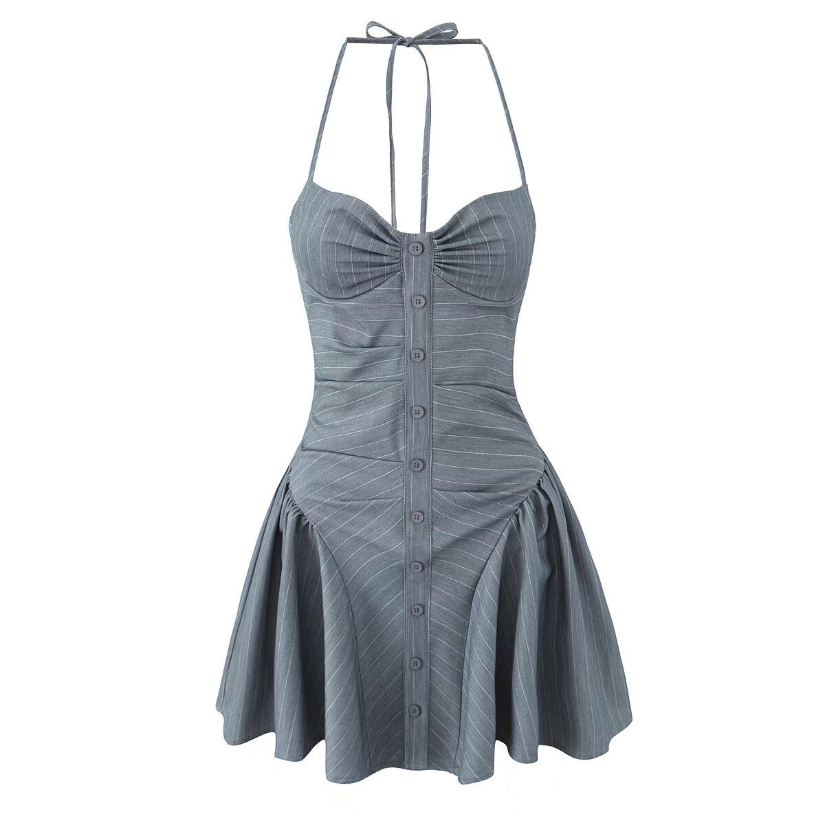 Fudus figurformende Wickelkleid mit Halterneck