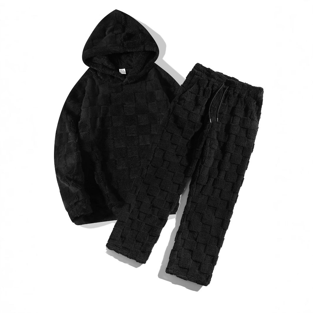 Damen Gemütliches Fleece-Set mit Kapuze und elastischem Bund ModeGeist