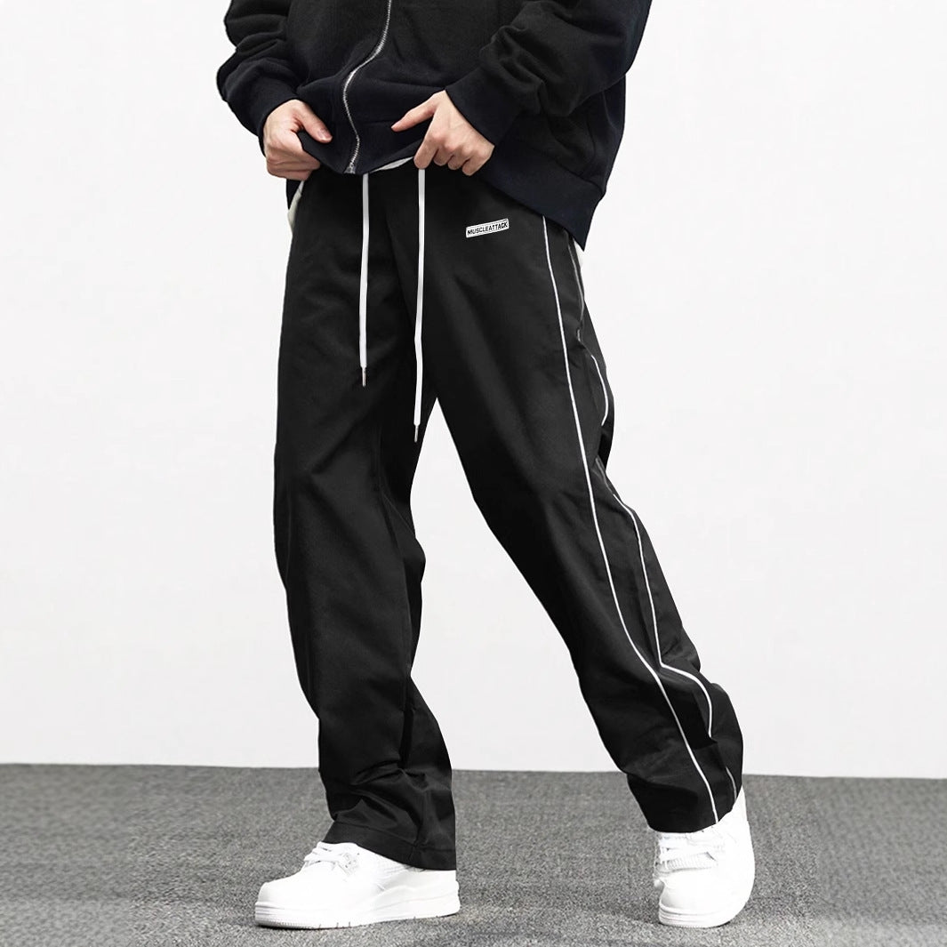 Herren Hochwertige Freizeithose mit verstellbarem Bund und seitlichen Streifen ModeGeist