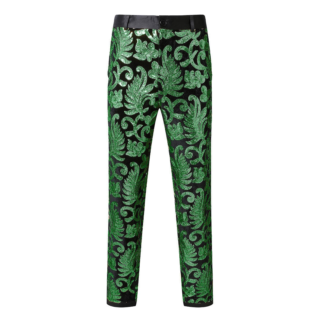 Herren Glitzernde Veranstaltungs-Hose mit floralem Muster ModeGeist