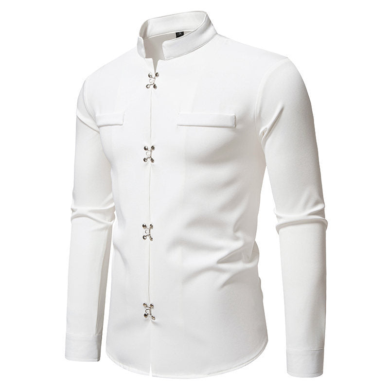 Herren Hemd mit asiatischem Knopfdesign ModeGeist