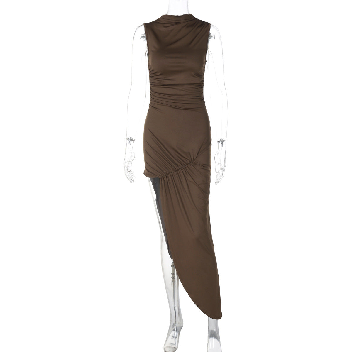 Elegantes Wickelkleid für Damen mit asymmetrischem Saum und figurbetonter Schnittführung von MODEGEIST